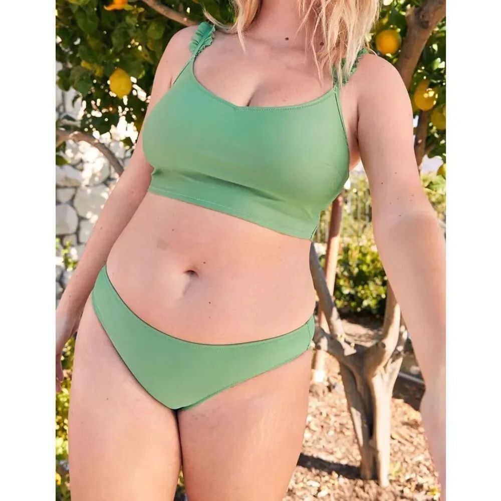 ✨Aerie Full Coverage Bikini Green Sz Medium Bottom✨